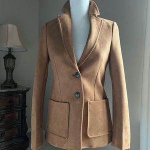 Tahari Faux Leather Camel Jacket. Size 2, fits like 0 or XS